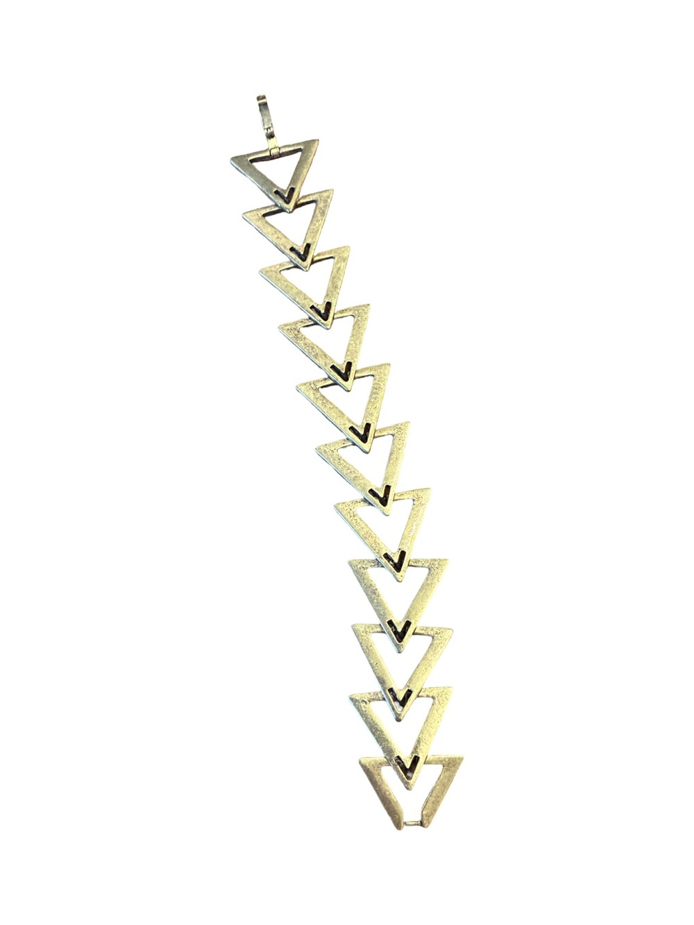 Vintage Gold-Tone Geometric Triangle Link Bracelet